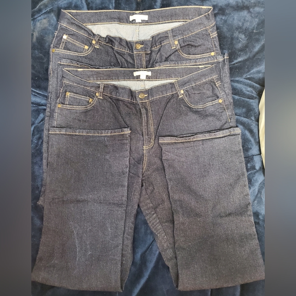 The Woman Within, 2 pair, Size 18W stretch boot cut jeans